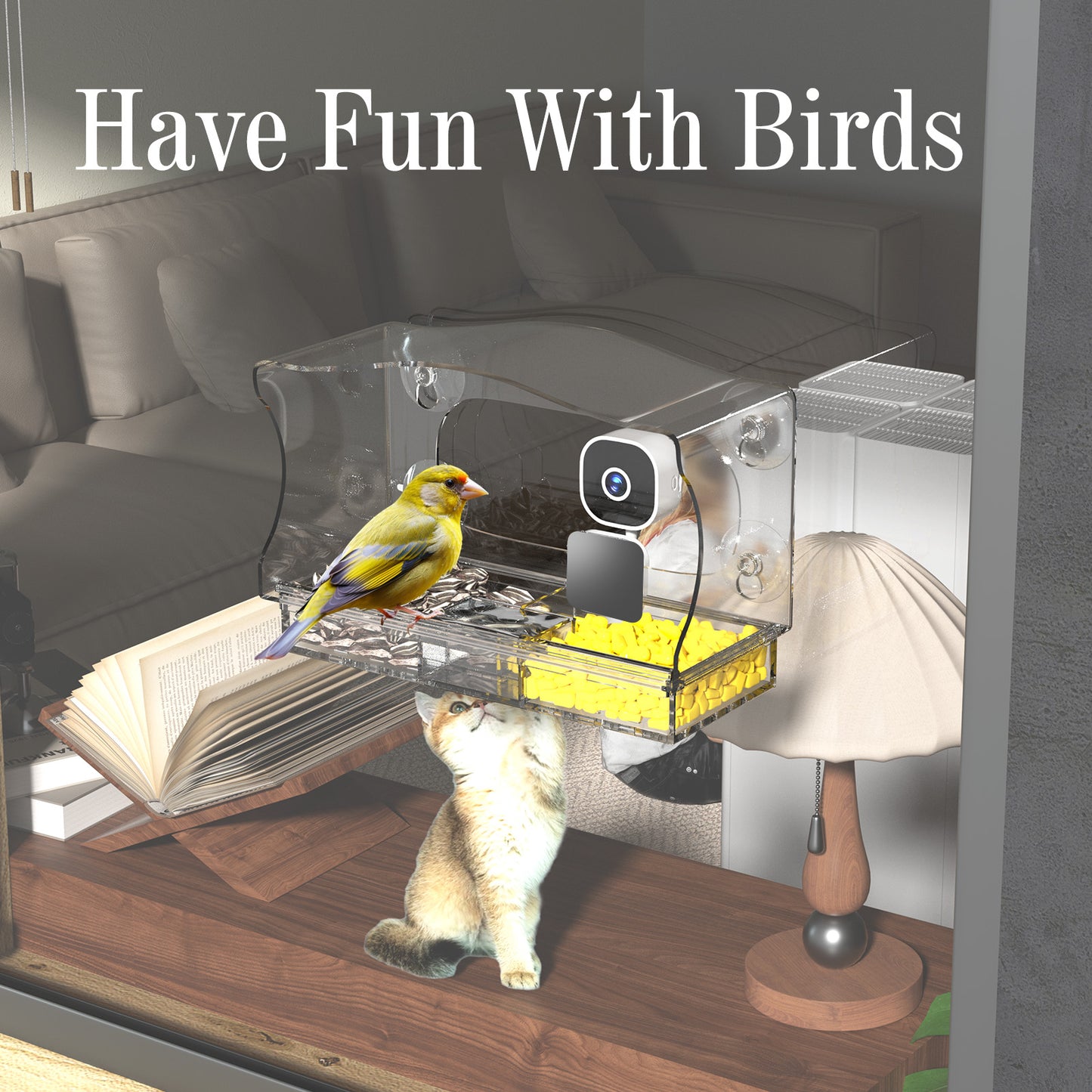 Smart Window Bird Feeder with Camera