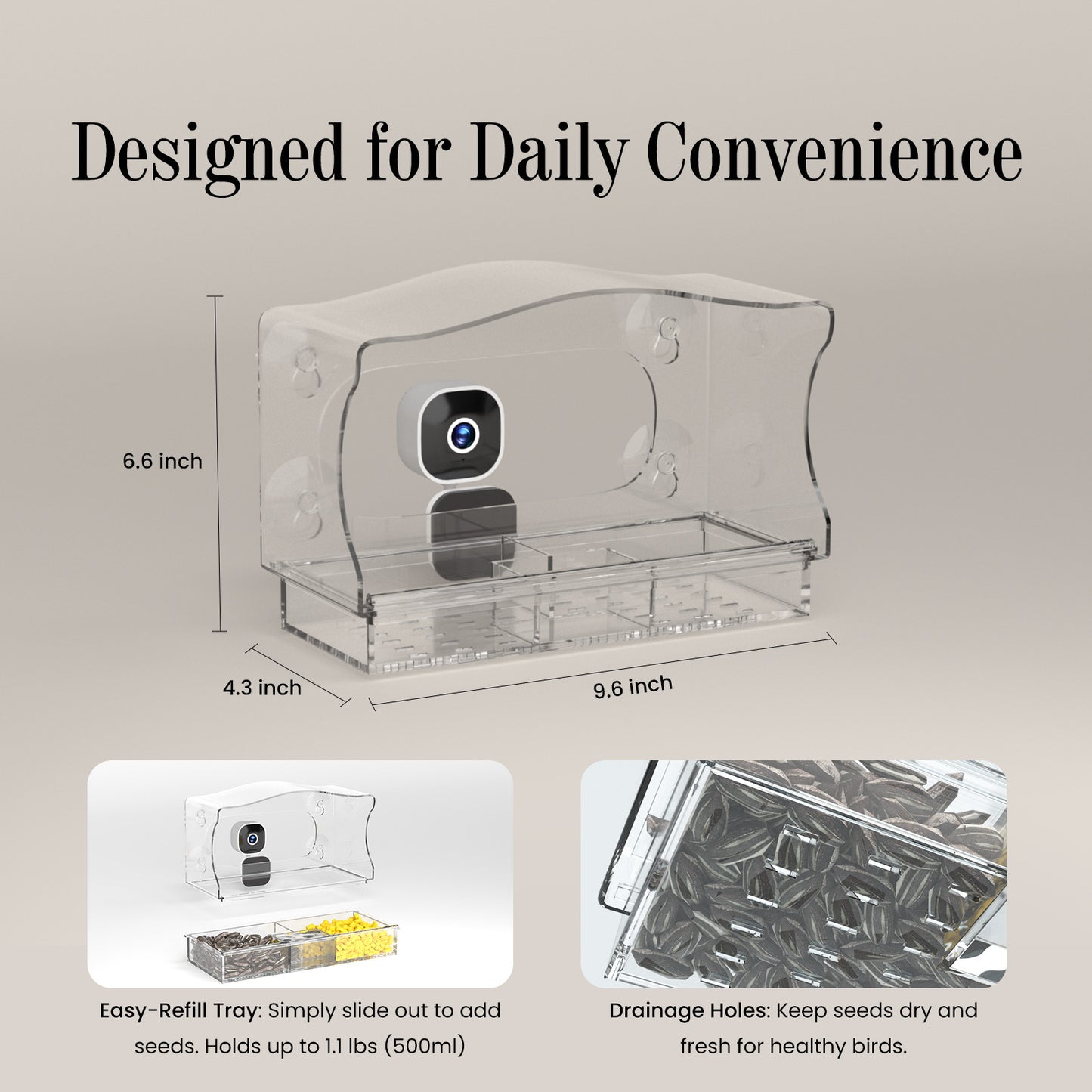 Smart Window Bird Feeder with Camera