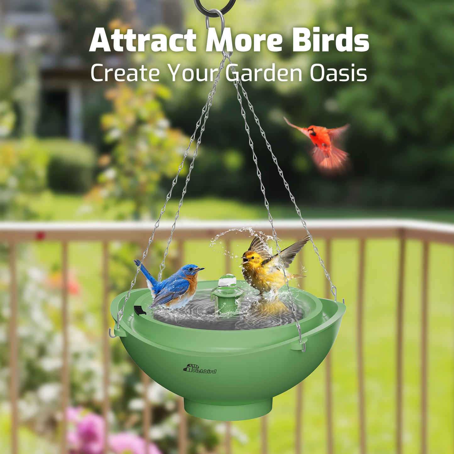 3-in-1 Solar Bird Bath with Battery Backup