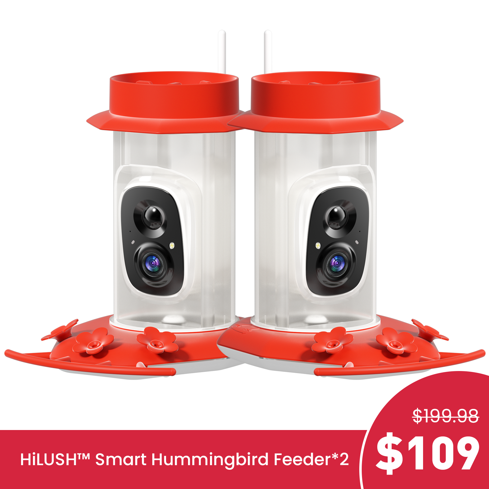 HiLUSH™ Smart Hummingbird Feeder (2-Pack)