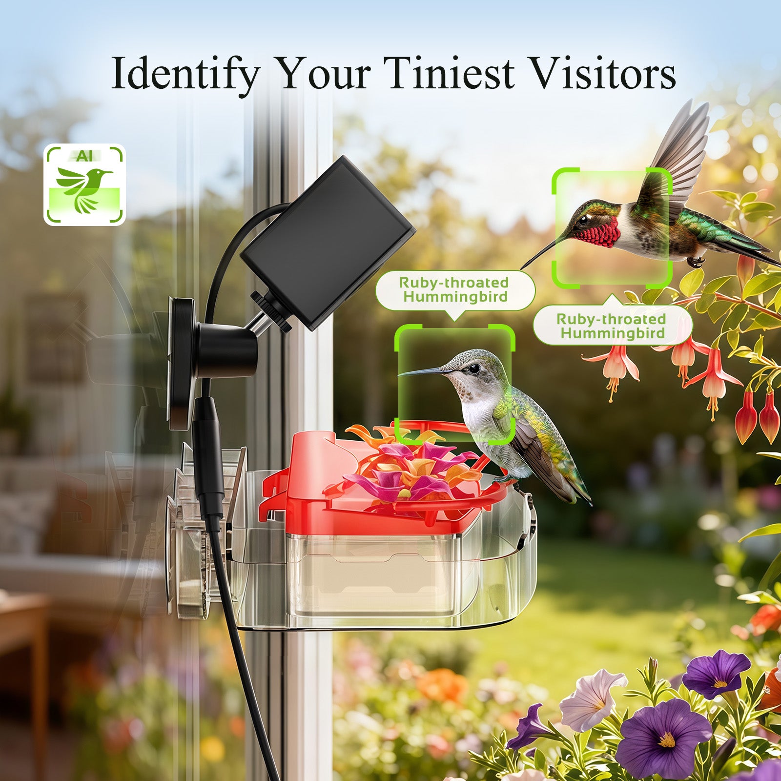 Nectlee Smart Window Hummingbird Feeder
