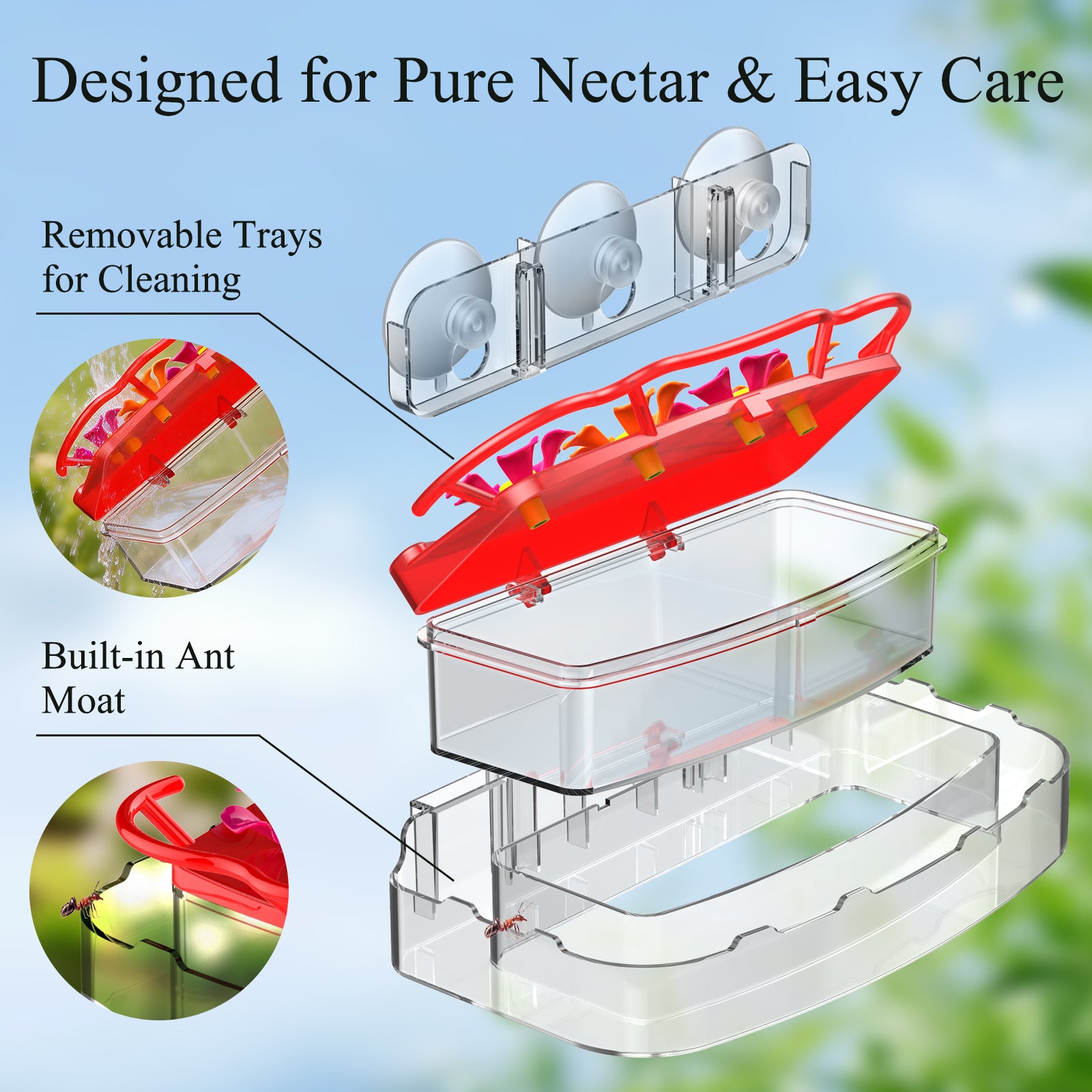 Nectlee Smart Window Hummingbird Feeder