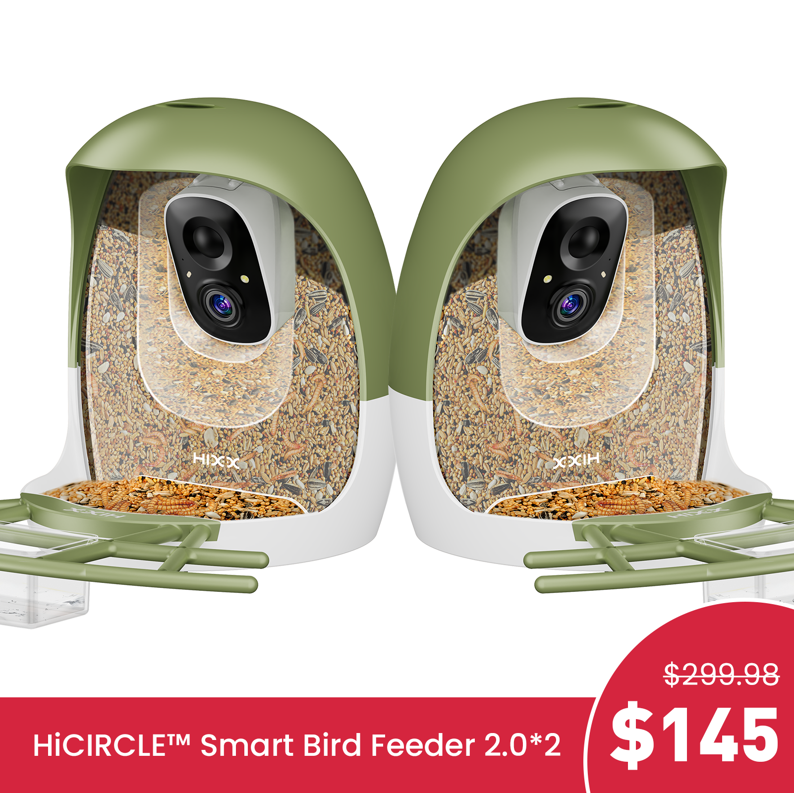 HiCIRCLE™ Smart Bird Feeder 2.0 (2-Pack)